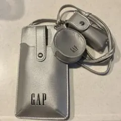 GAP シルバー スマホショルダーバッグ