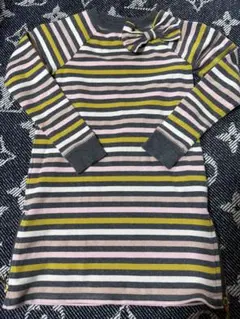 kate spade ストライプ長袖ワンピース 122/7Y
