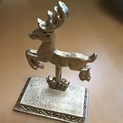 ディアアイアンオブジェ　クリスマスフリーマーケット　 金属製ゴールド鹿の置物