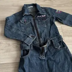 キッズ デニムワンピース長袖110 ベルト付き