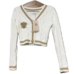 Danich ケーブル編み クロップドセーター フリーサイズ