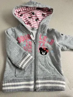 ダブルビー パーカー 80 グレー ミキハウス フード付き アウター