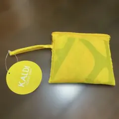 KALDI イエローエコバッグ ・ポケッタブルW440×H390×D80mm