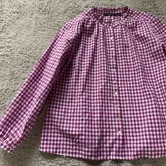 J.Sloane ❤️長袖ピンクギンガムcheck frill blouse❤️2のサムネイル