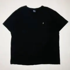 【人気】90s ラルフローレン 半袖 Tシャツ 黒 XL 古着 ポニー 無地