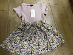 グリーンレーベル　ライトピンク 花柄スカート ワンピース 105cm