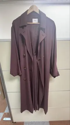 MURUA バーガンディ トレンチコート チェック柄