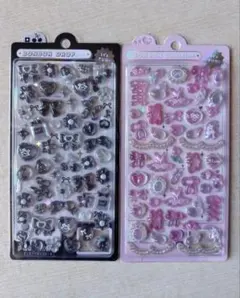 T*T様 ボンボンドロップシール バレリーナ リボン　ピンク　黒　2枚セット