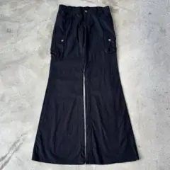 00s archive linen flare cargo slacks