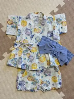 【美品】80 甚平 SLAP SLIP 作り帯セット 女の子 夏 ベビー 浴衣