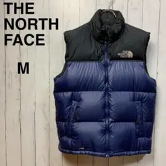 美品ノースフェイス ダウンベスト 700フィル 高品質 黒 グレー 刺繍ロゴ M THE NORTH FACE (ザ ノースフェイス) ダウンベスト ヌプシベスト