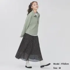 GU 完売品　新品　プリーツロングスカート　フラワードット　XL 花柄