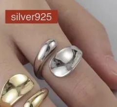 ワイド リング  10号 s925 ツイン シルバー 二重 メンズ 指輪 幅広