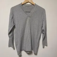グレー Vネック カシミヤ100% ニット M