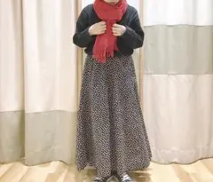 【未使用】Samansa Mos2 blue ドット・ダルメシアン柄スカート