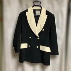 レトロ MOSCHINO ダブルブレストブレザー 黒・アイボリーのサムネイル