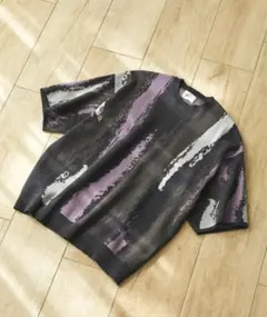 ジャガード編みクルーネック半袖ニット EMMA CLOTHESのサムネイル