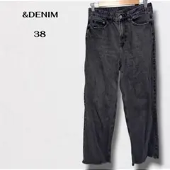 H&M &DENIM デニムパンツ ストレート ワイド ジーンズ 美脚 38