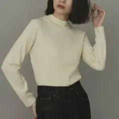COTORICA WOMEN モックネックリブニット アイボリー M