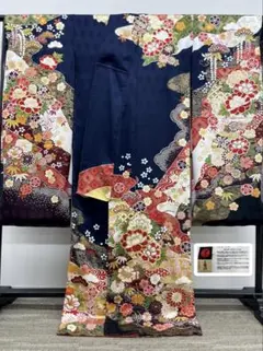 振袖 仮絵羽 舞台衣装 刺繍 金彩 正絹 未仕立て品 八掛付き MOK938