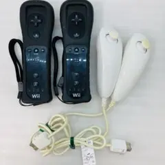 Wii リモコン&ヌンチャク ブラック 各2個セット ホ8