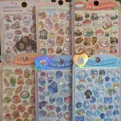 ぷっくりシール6シートセット　プチドロップステッカー　ボンボンドロップシール