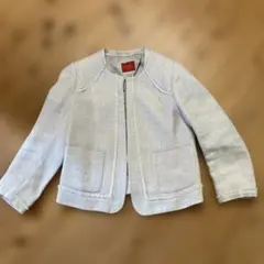 デプレ トゥモローランド ノーカラジャケット フリンジ シルク 麻　Sのサムネイル