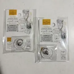セリア スマホチャーム ベース クリア　シルバー　スマホアレンジのサムネイル