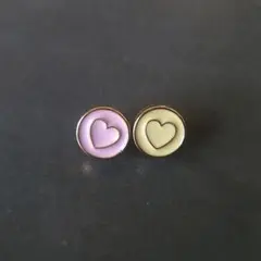 ハート ブローチ ピンバッジ ピンズ 2個セット