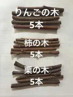 小動物用かじり木 りんごの木5本 柿の木5本 栗の木5本のサムネイル