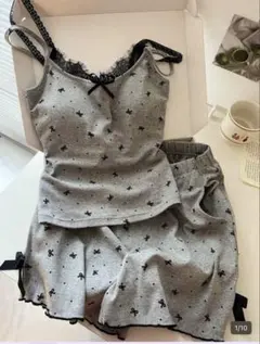 リボン柄グレーキャミソール＆パンツのサムネイル