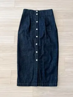 ASTRAET/デニムドットボタンロングタイトスカート