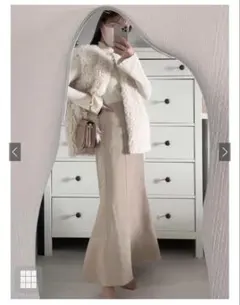 GRL マーメイドフレアスカート ベージュ