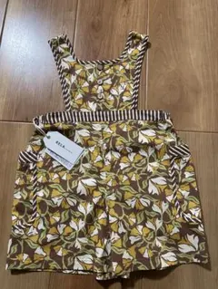 花柄オーバーオール　サロペット 110サイズ ブラウン