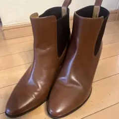 Max Mara ブラウンレザー サイドゴアブーツ