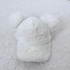 値下げ 激レア ディズニー ミッキーポンポン付き帽子 耳 ホワイト 58 冬