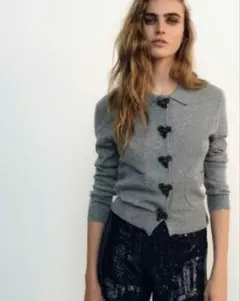 リボン カーディガン