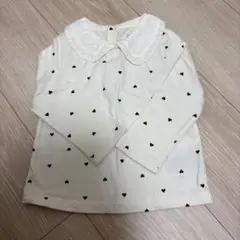 ハート柄　ホワイトシャツ