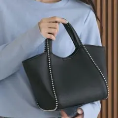 【美品】BEAUTY&YOUTH ボールチェーン ミニトートバッグ 2way 黒