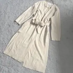 ✨ウール100％✨ ビューティーアンドユース M ウールコート ノーカラー 白