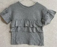 フリルTシャツ　100 グレー