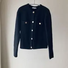 【美品】PLST エクストラファインメリノミドルゲージ ウールクルーカーディガン