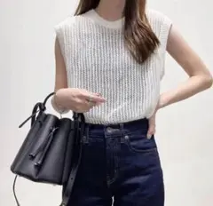 GU メッシュセーター（ノースリーブ）（セットアップ可能） 01 オフホワイト