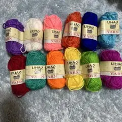 LIHAO ミニ毛糸 11色セット アクリル100%