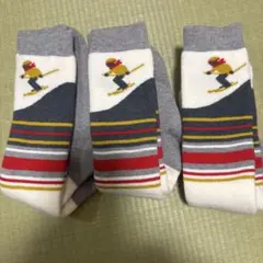 スキーソックス　キッズ　23-25センチ　３セット