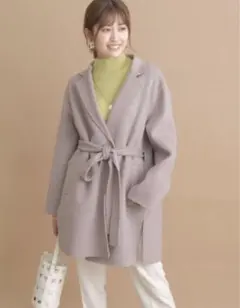 新品タグ付きアプワイザーリッシェ ベルト付きライトミドルコート　リバーコート