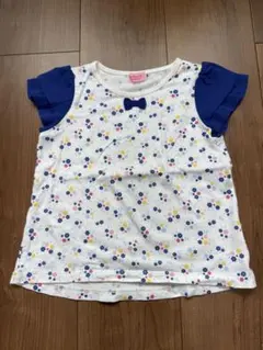 Hot Biscuits 花柄 フリル袖 Tシャツ 100cmのサムネイル