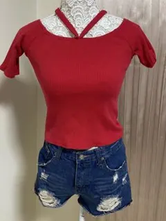 EMODA エモダ トップス 人気 半袖 チョーカー 肩だし オフショル