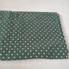 水玉模様の綿生地 緑色