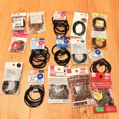 ヘアゴム 黒 茶色 新品 まとめ売り からまないゴム リングゴム まとめ売り